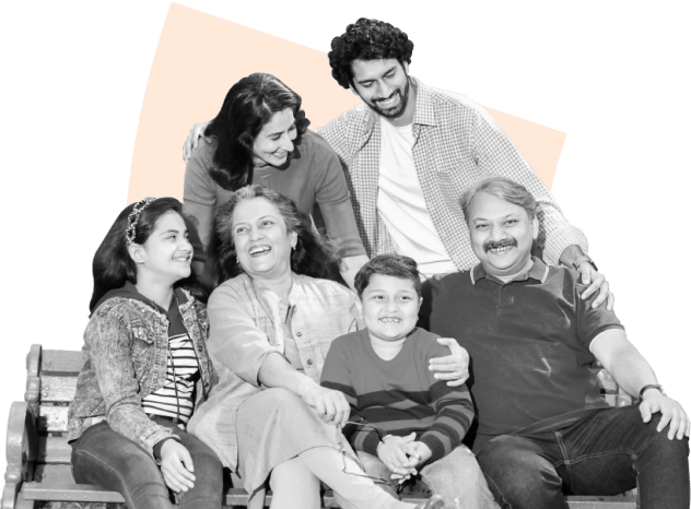 Image of a family smiiling and laughing