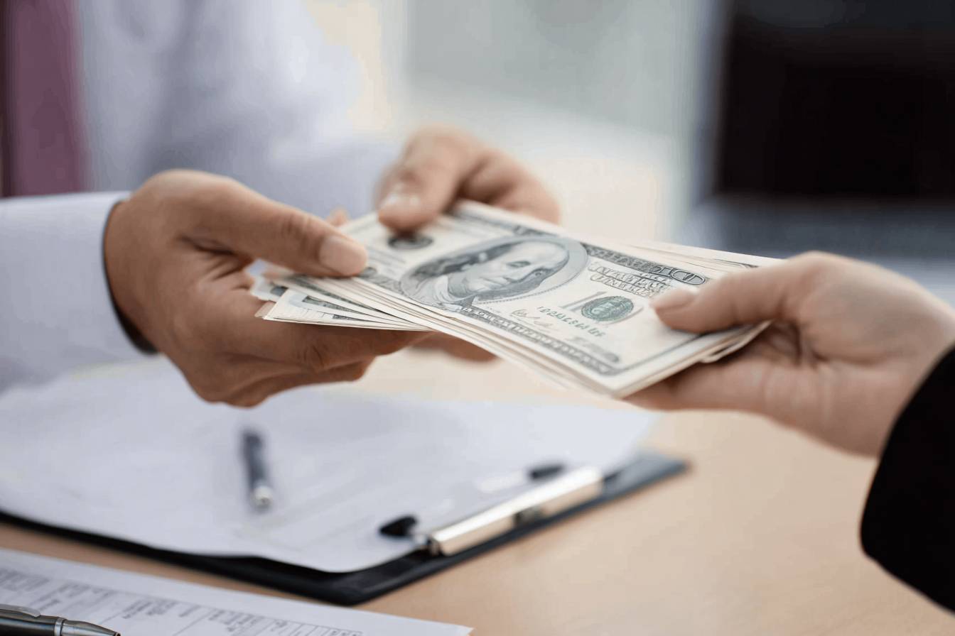 Business owners discussing financing